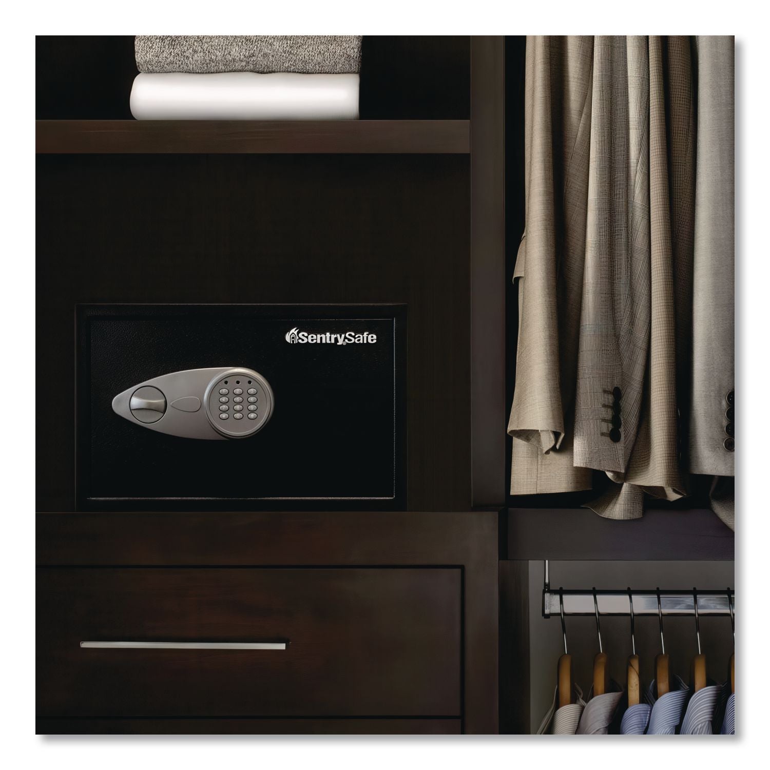 Electronic Lock Safe with Keypad, 1.18 cu ft, 16.9 x 14.6 x 10.6, Black