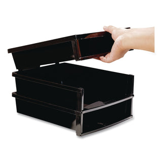 Quick Stack Construction Paper Sorter, 3 Compartments, 11 x 12.4 x 8.7, Black