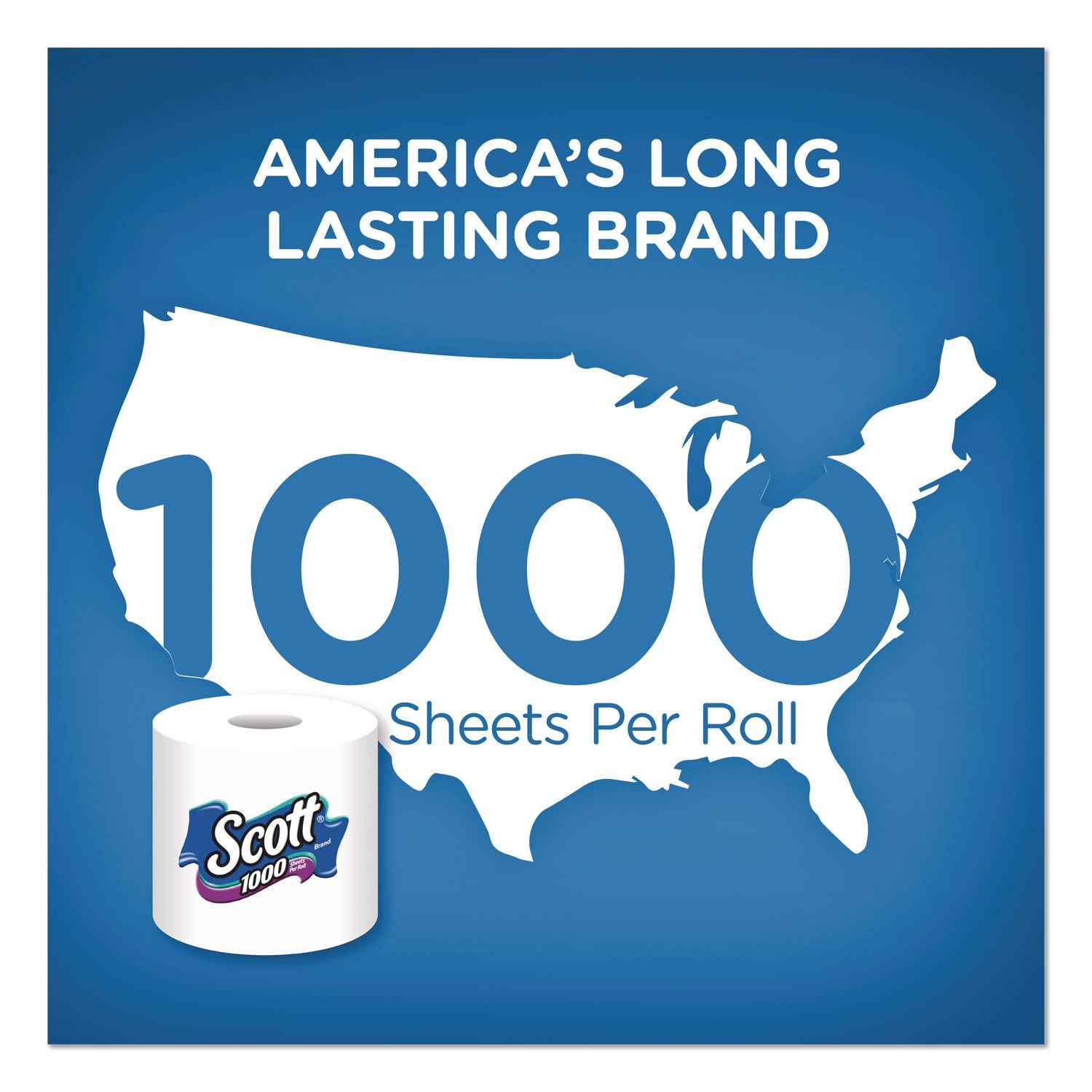Toilet Paper, Septic Safe, 1-Ply, White, 1,000 Sheets/Roll, 12 Rolls/Pack, 4 Pack/Carton