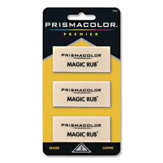 MAGIC RUB Eraser, For Pencil/Ink Marks, Rectangular Block, Medium, Off White, 3/Pack