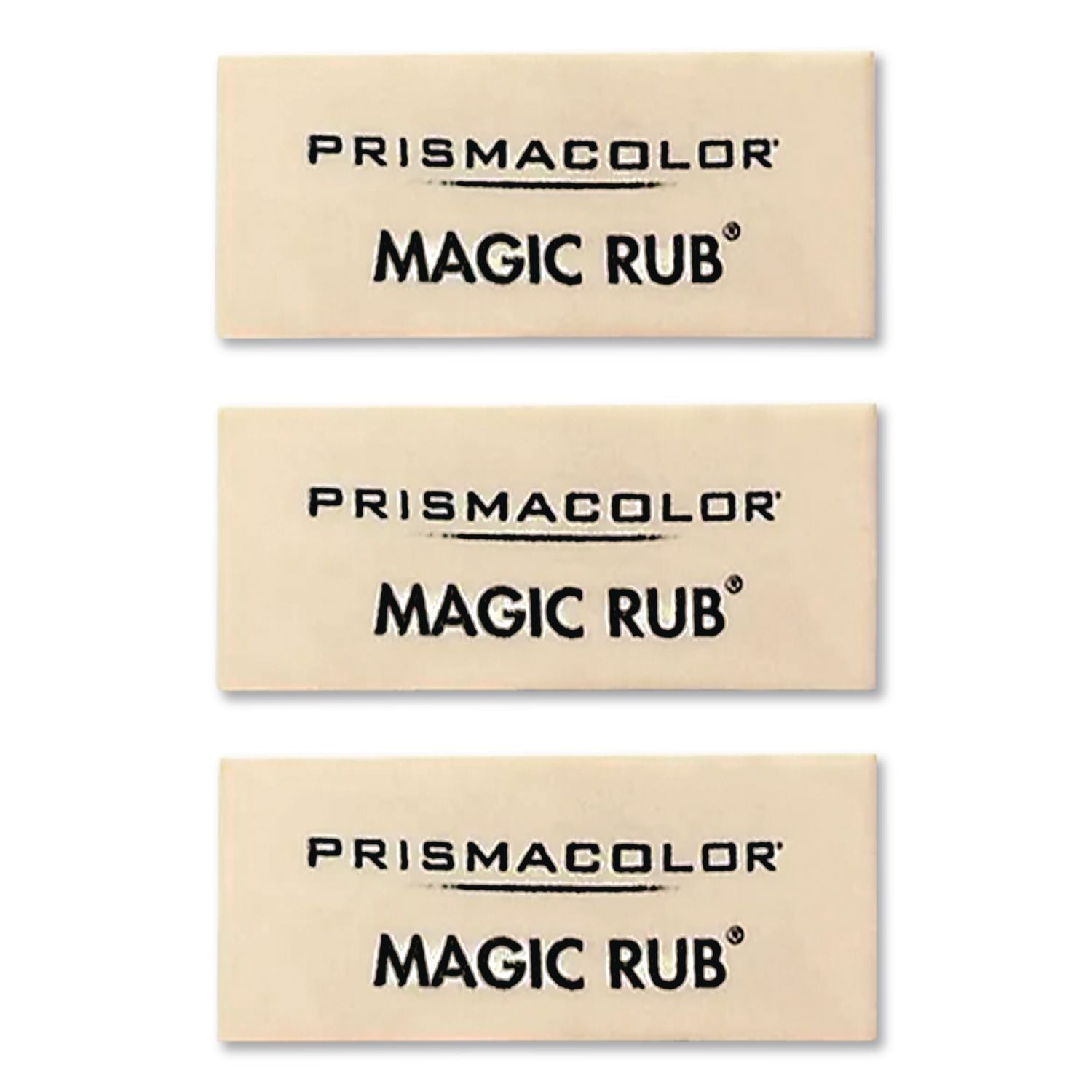 MAGIC RUB Eraser, For Pencil/Ink Marks, Rectangular Block, Medium, Off White, 3/Pack