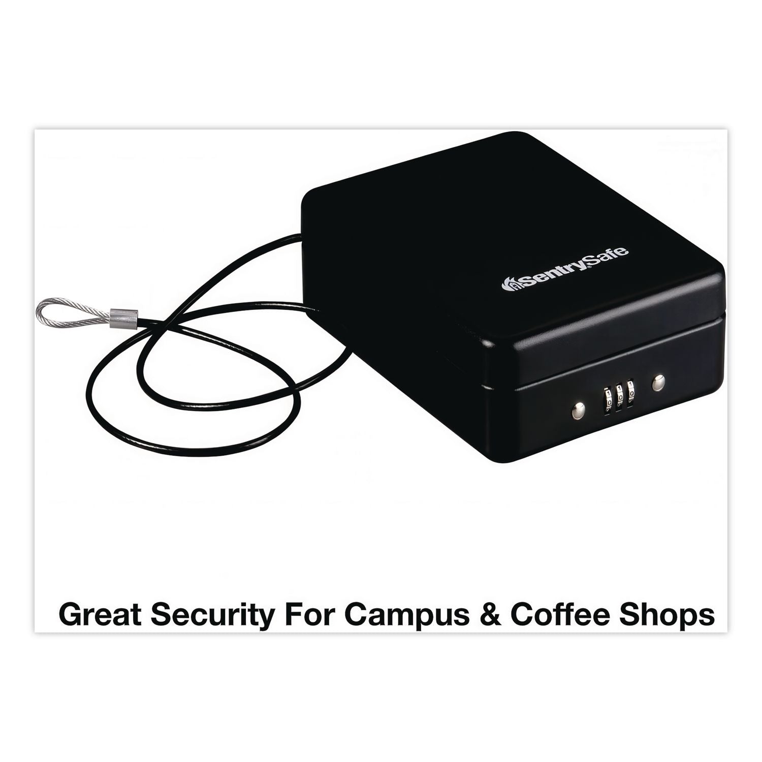 P005C Portable Combination-Lock Security Safe, 0.05 cu ft, 5.9 x 8 x 2.6, Black