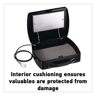 P008E Portable Electronic Security Safe, 0.08 cu ft, 10 x 7.9 x 2.9, Black/Silver