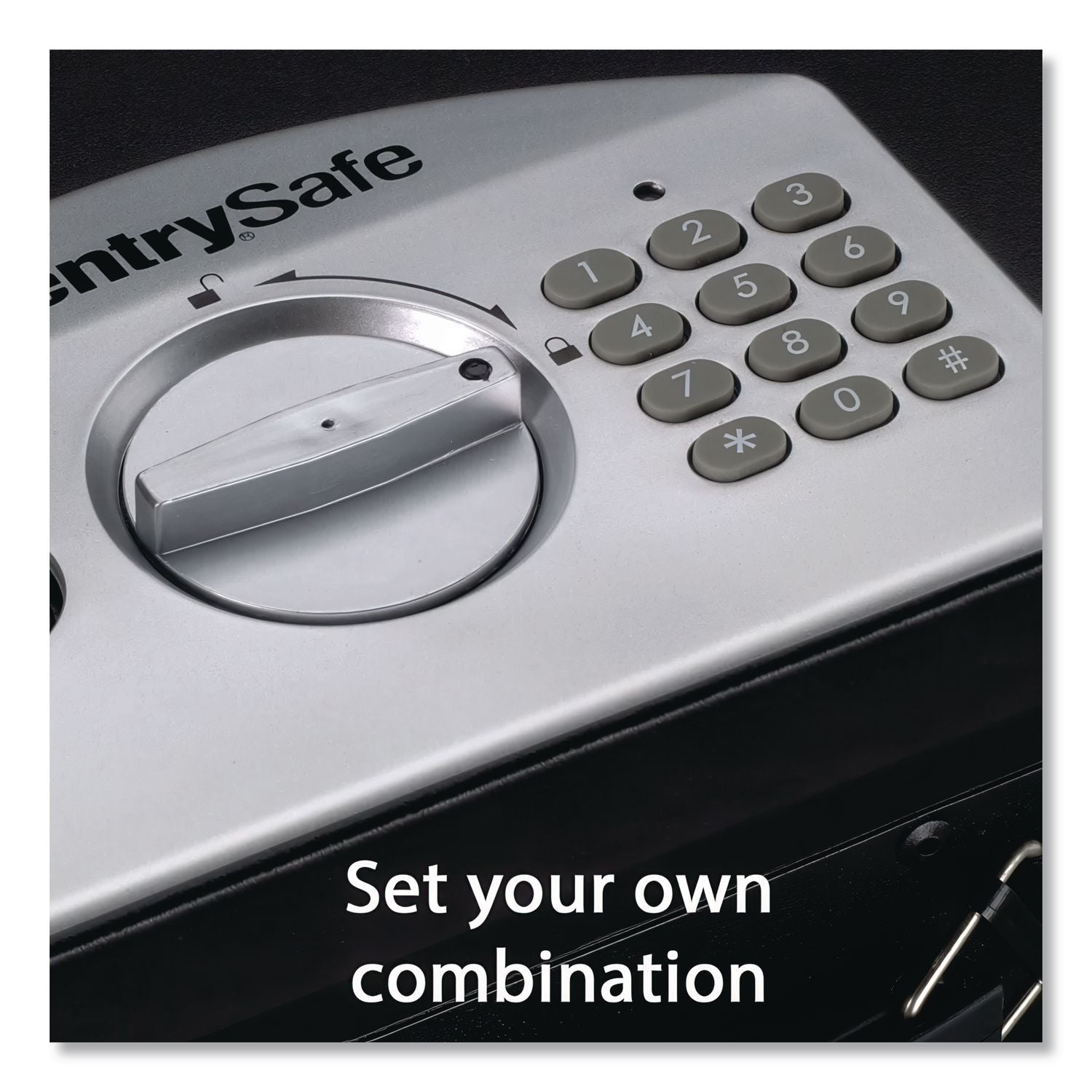 P008E Portable Electronic Security Safe, 0.08 cu ft, 10 x 7.9 x 2.9, Black/Silver