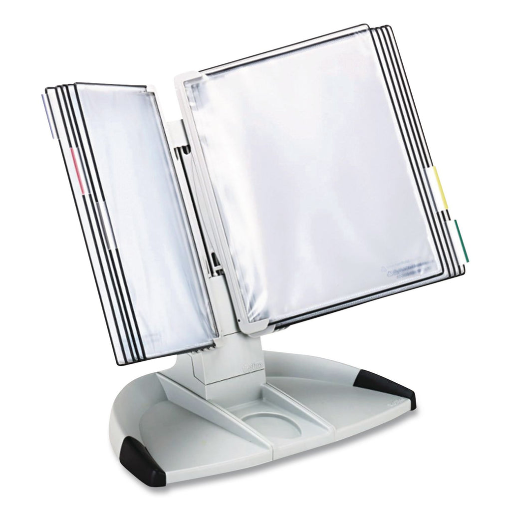 Tarifold Modular Desktop Reference System - Desktop - 10 Panels - Removable Sleeves, Wire-reinforced - Grey - Polypropylene Panel - 1 Each