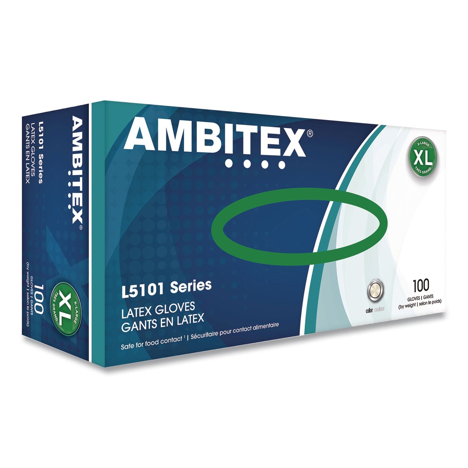 L5101 Series Powdered Latex Gloves, 4 mil, X-Large, Cream, 100/Box