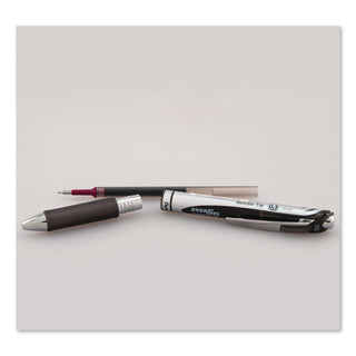 EnerGel RTX Gel Pen, Retractable, Extra-Fine 0.3 mm, Black Ink, Black/Silver Barrel, Dozen