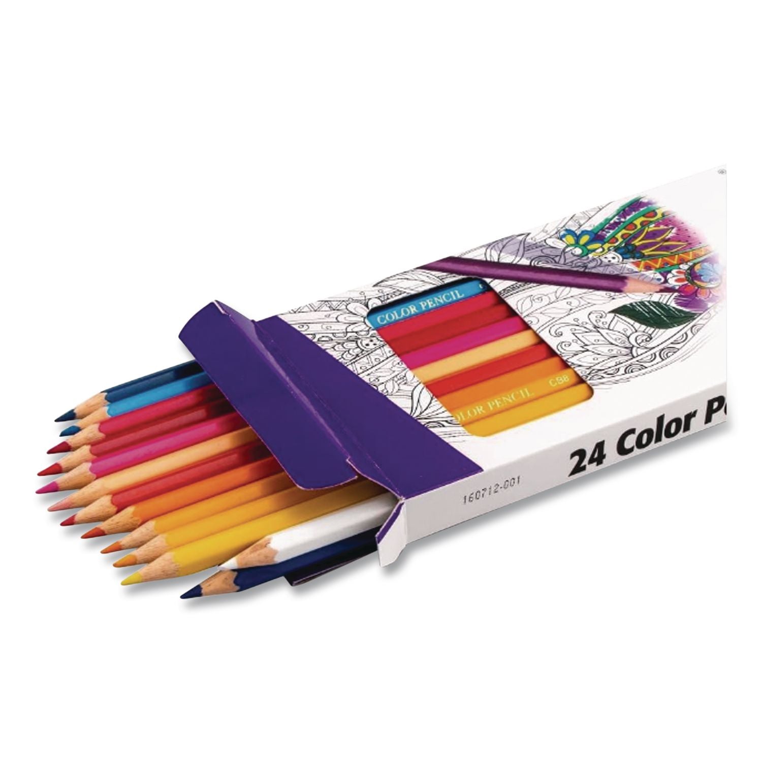 Color Pencils, 1.98 mm, H (#3), Assorted Lead and Barrel Colors, 24/Pack