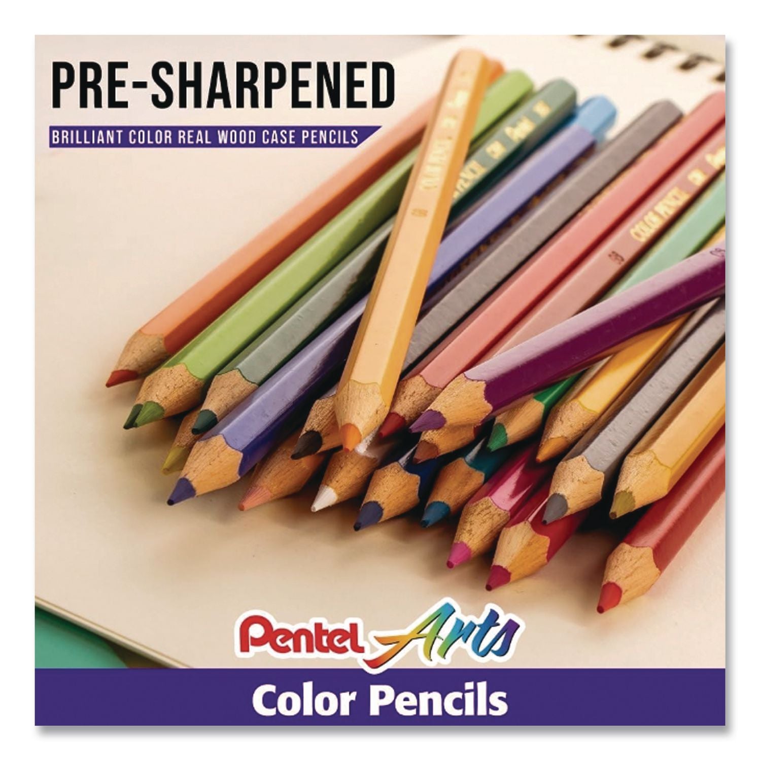 Color Pencils, 1.98 mm, H (#3), Assorted Lead and Barrel Colors, 24/Pack