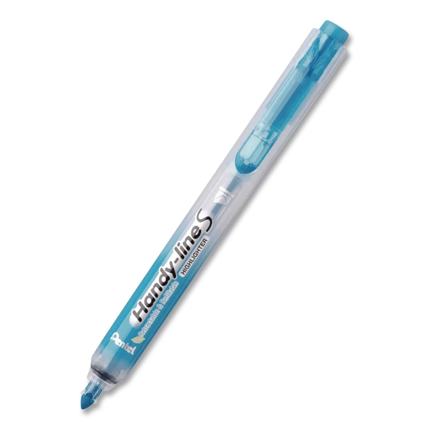 Ultra-Slim Handy-line S Retractable/Refillable Highlighters, Assorted Ink Colors, Chisel Tip, Assorted Barrel Colors, 4/PK