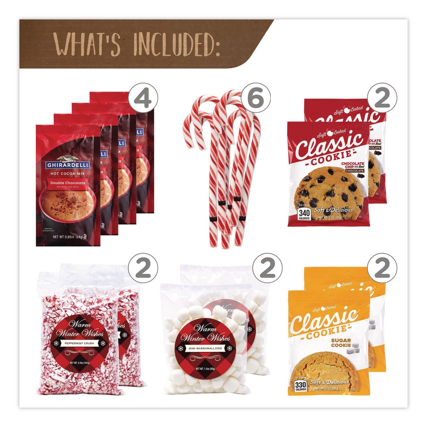 Warm Winter Wishes Hot Chocolate Kit, 20 Assorted Items/Box, Ships in 1-3 Business Days