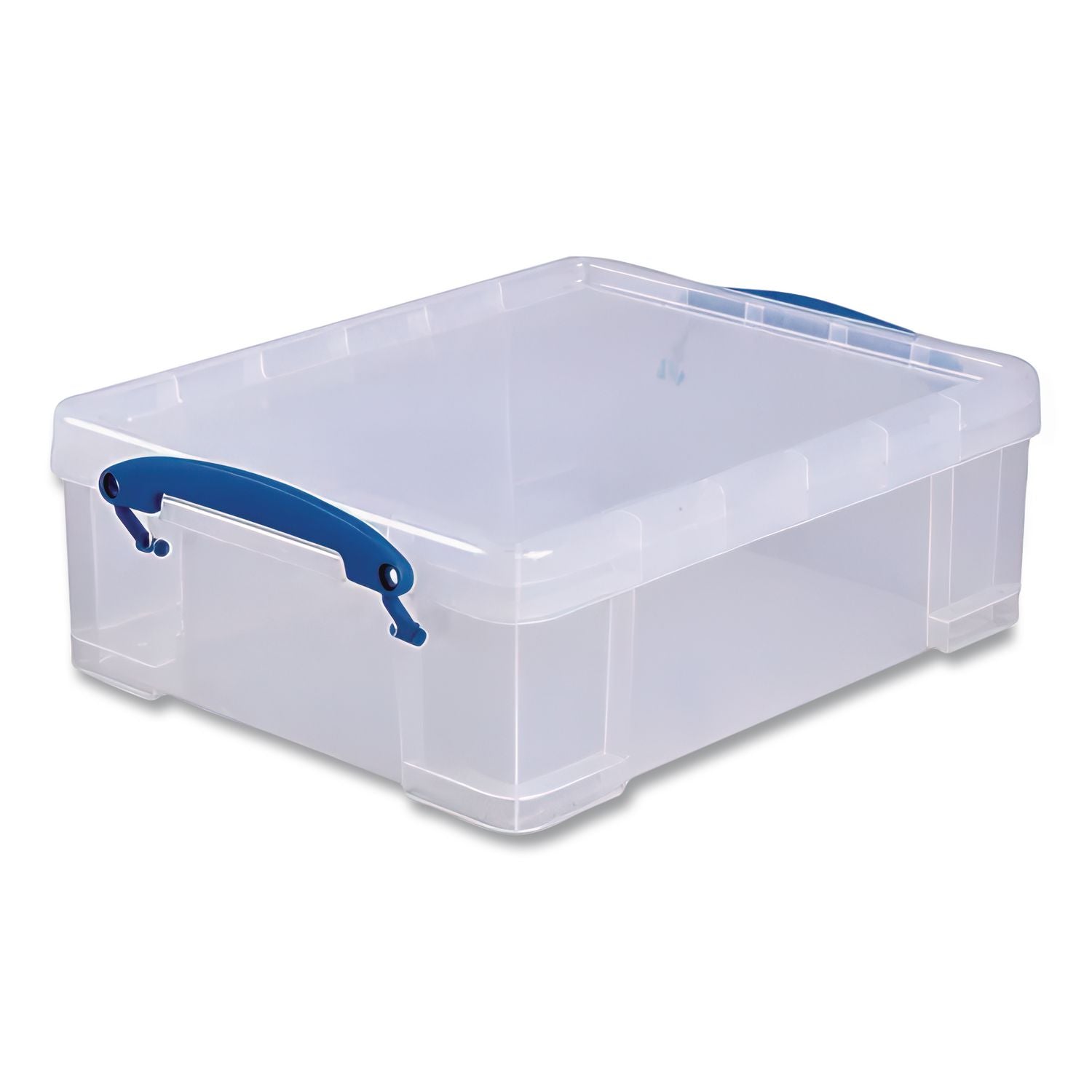 Snap-Lid Storage Bin, 2.14 gal, 11" x 14" x 5", Clear/Blue, 5/Pack