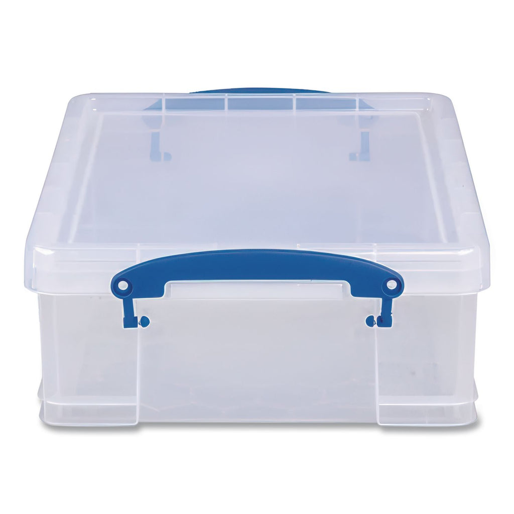 Snap-Lid Storage Bin, 2.14 gal, 11" x 14" x 5", Clear/Blue, 5/Pack