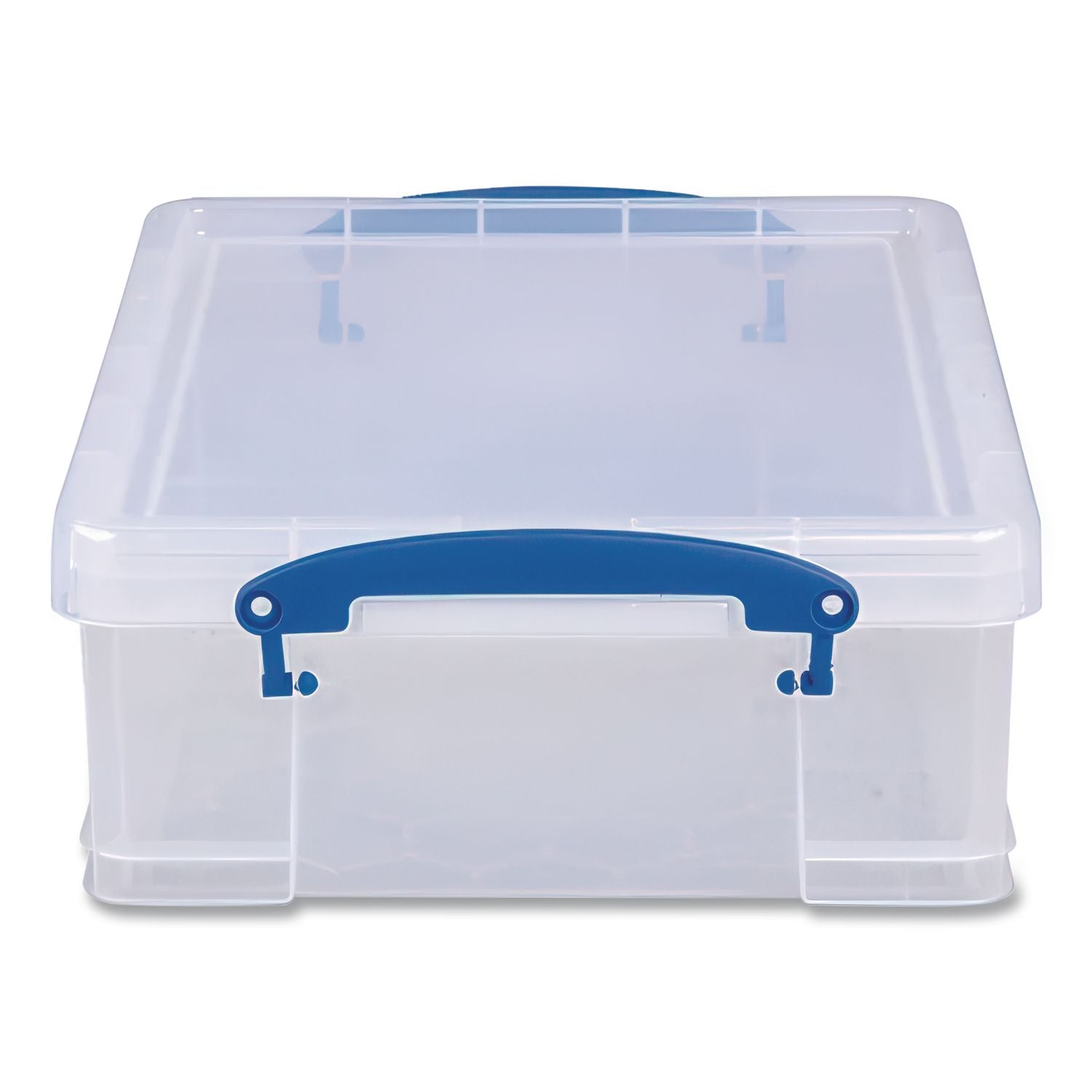 Snap-Lid Storage Bin, 2.14 gal, 11" x 14" x 5", Clear/Blue, 5/Pack
