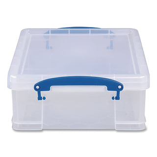 Snap-Lid Storage Bin, 2.14 gal, 11" x 14" x 5", Clear/Blue, 5/Pack