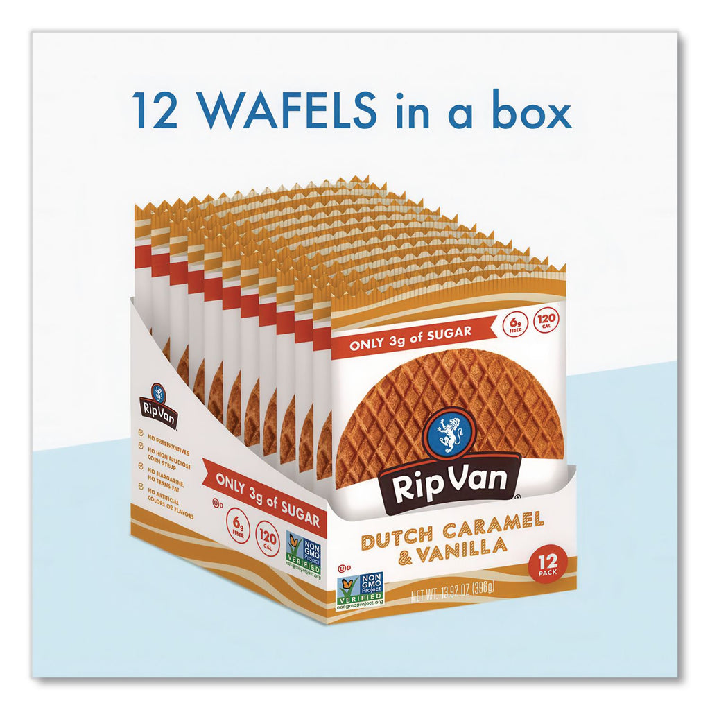 Wafels - Single Serve, Dutch Caramel and Vanilla, 1.16 oz Pack, 12/Box