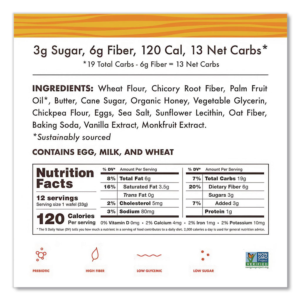 Wafels - Single Serve, Honey and Oats, 1.16 oz Pack, 12/Box