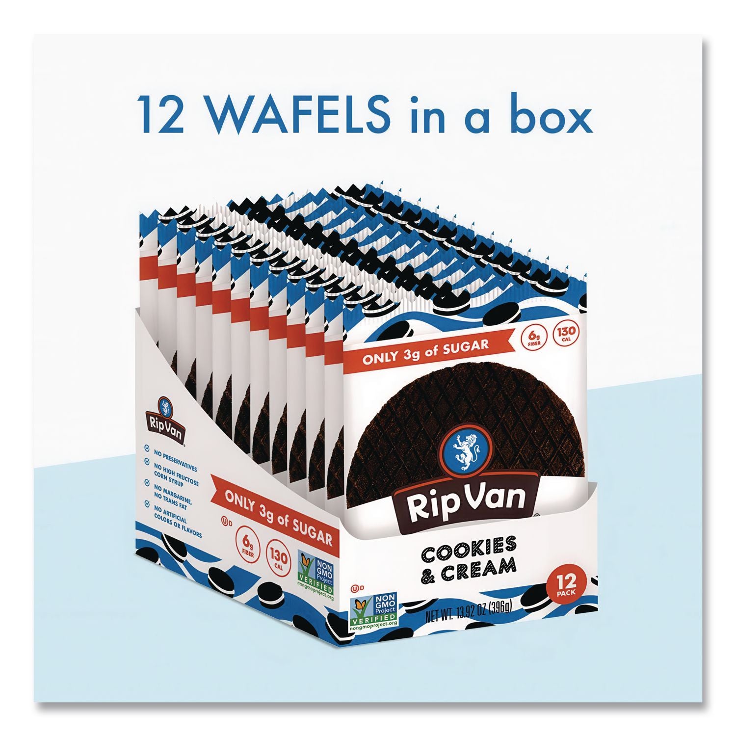 Wafels - Single Serve, Cookies and Cream, 1.16 oz Pack, 12/Box