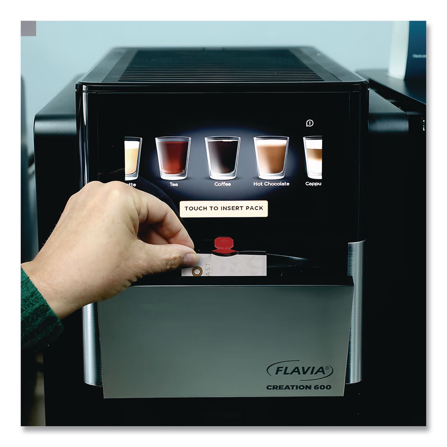 FLAVIA Coffee Freshpacks, Espresso Dark Roast, 0.25 oz Freshpack, 72/Carton