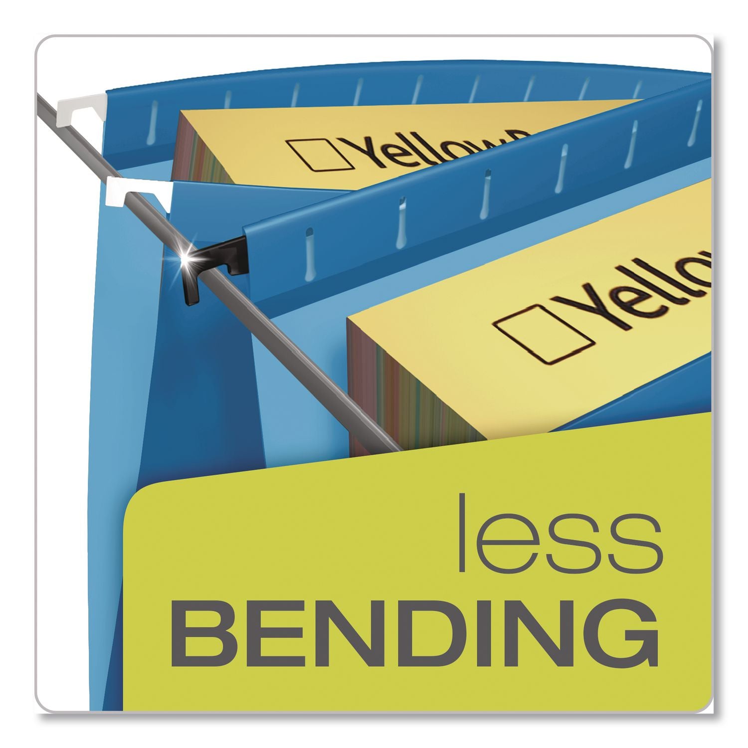 Pendaflex SureHook Legal Recycled Hanging Folder - 3 1/2" Folder Capacity - 8 1/2" x 14" - 3 1/2" Expansion - Poly - Blue, Red, Yellow, Standard Green - 10% Recycled - 4 / Pack