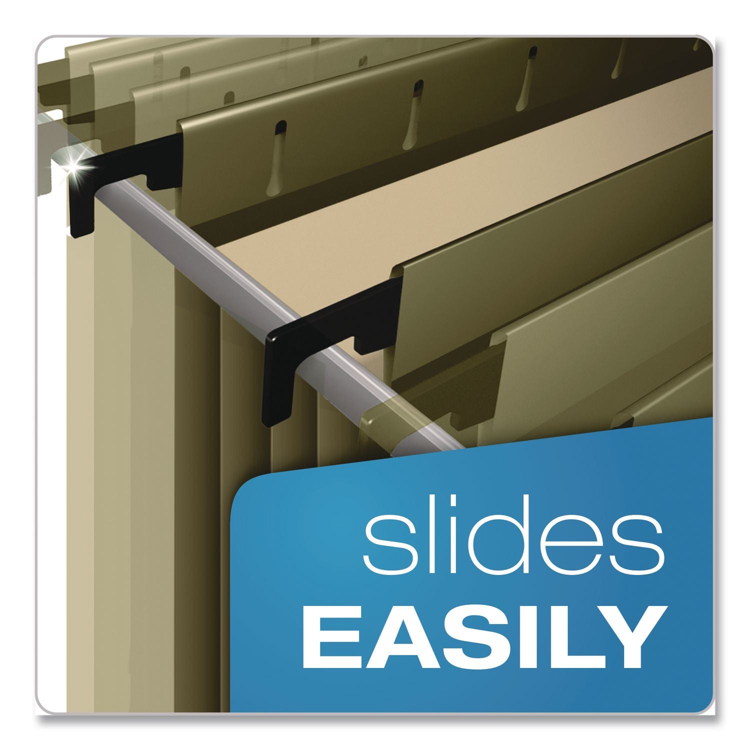 SureHook Hanging Pocket File, Legal Size, 1/5-Cut Tabs, Standard Green, 4/Pack