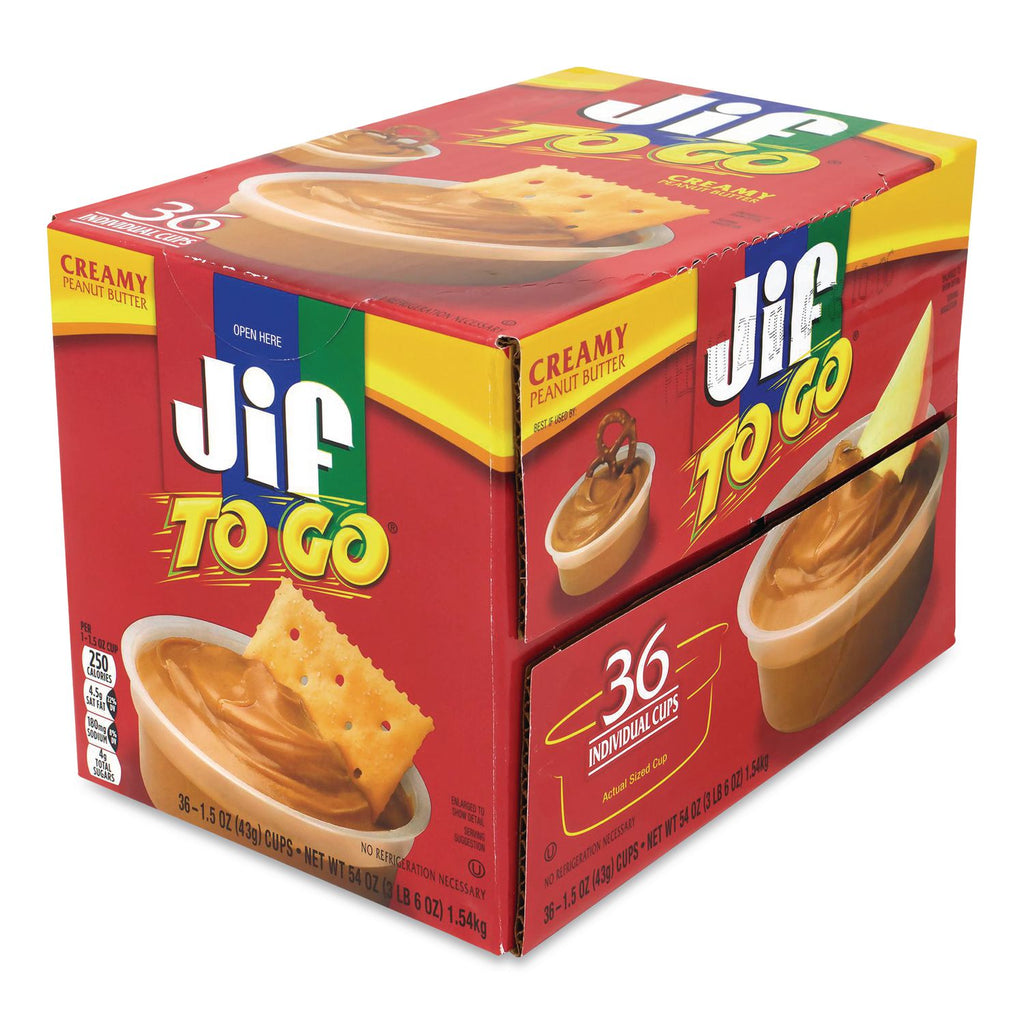 Spreads, Creamy Peanut Butter, 1.5 oz Cup, 36 Cups/Box, Ships in 1-3 Business Days