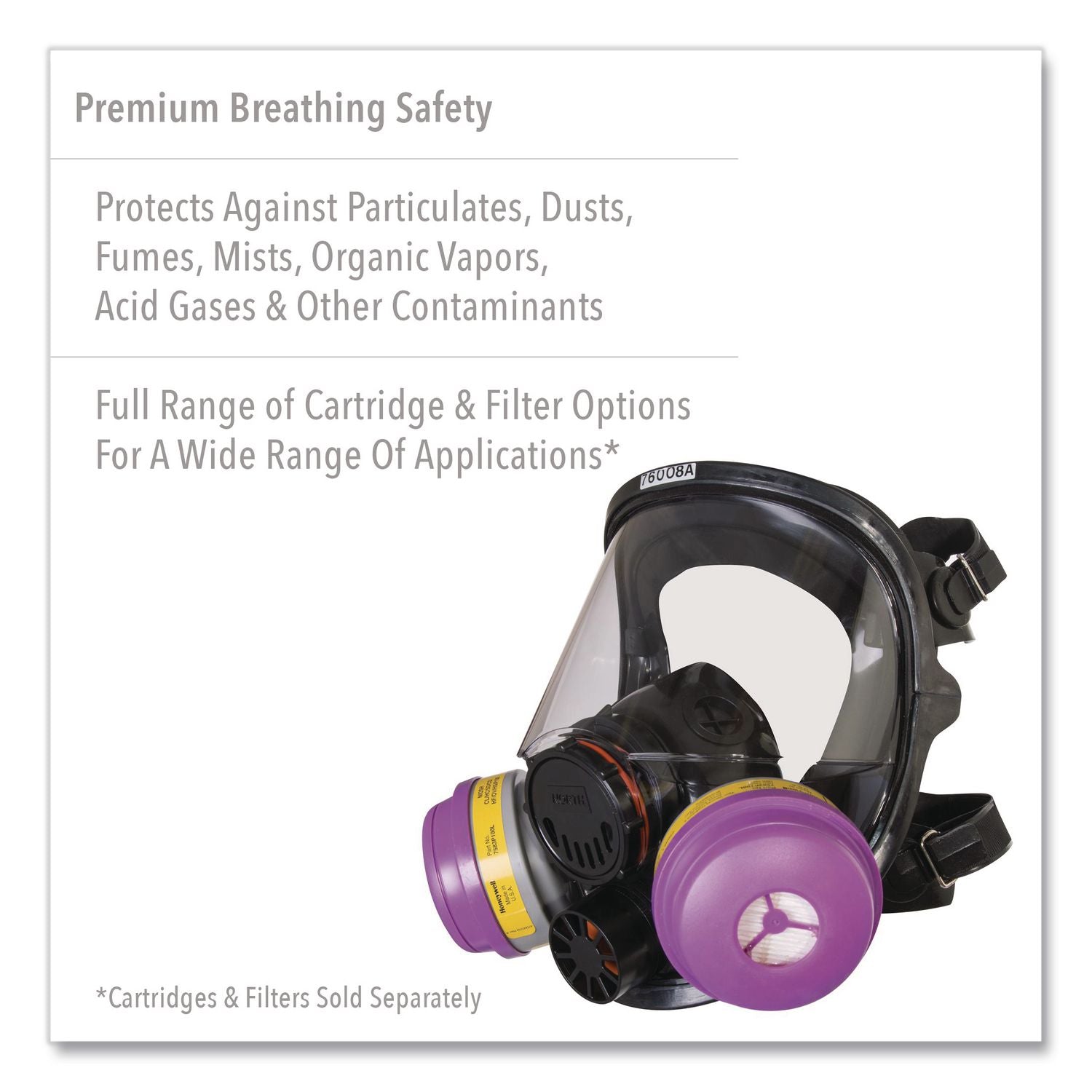 7600 Series Full-Facepiece Respirator Mask, Medium/Large