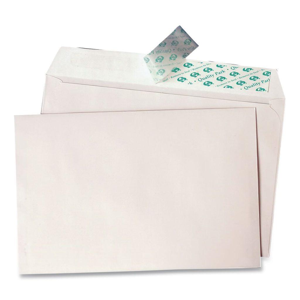 Quality Park A9 Greeting Card Envelopes with Self Seal Closure - Announcement - 5 3/4" Width x 8 3/4" Length - 24 lb - Peel & Seal - 100 / Box - White