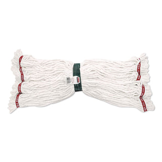 Rubbermaid Commercial 5" Headband Shrinkless Wet Mop - Medium - Shrinkless, Chemical Resistant, Durable - Cotton, Yarn, Synthetic, PVC - White - 1Each