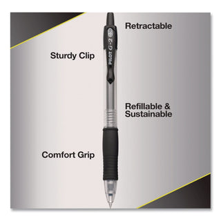 G2 Premium Gel Pen, Retractable, Extra-Fine 0.38 mm, Black Ink, Clear/Black Barrel, 5/Pack