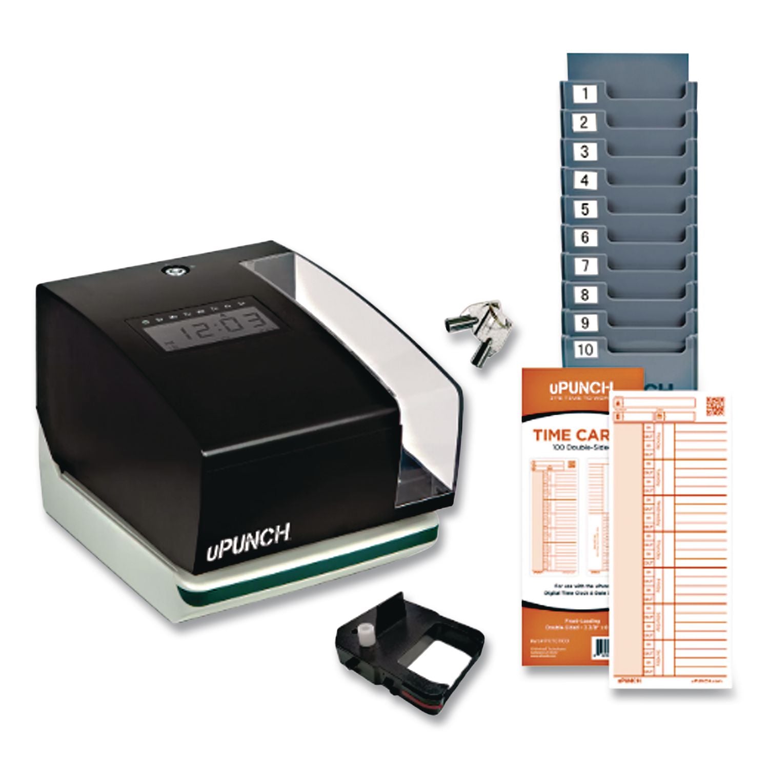 Time Card for PK1100 Time Clock, Two Sides, 3.38 x 8.25, 100/Pack