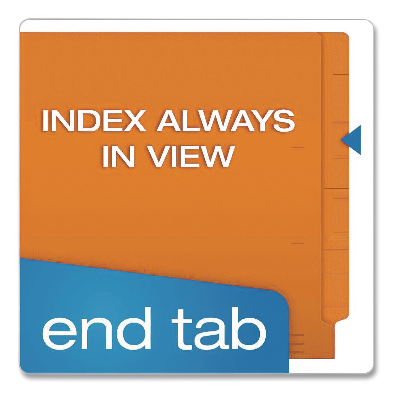 Colored End Tab Folders with Reinforced Double-Ply Straight Cut Tabs, Letter Size, 0.75" Expansion, Orange, 100/Box