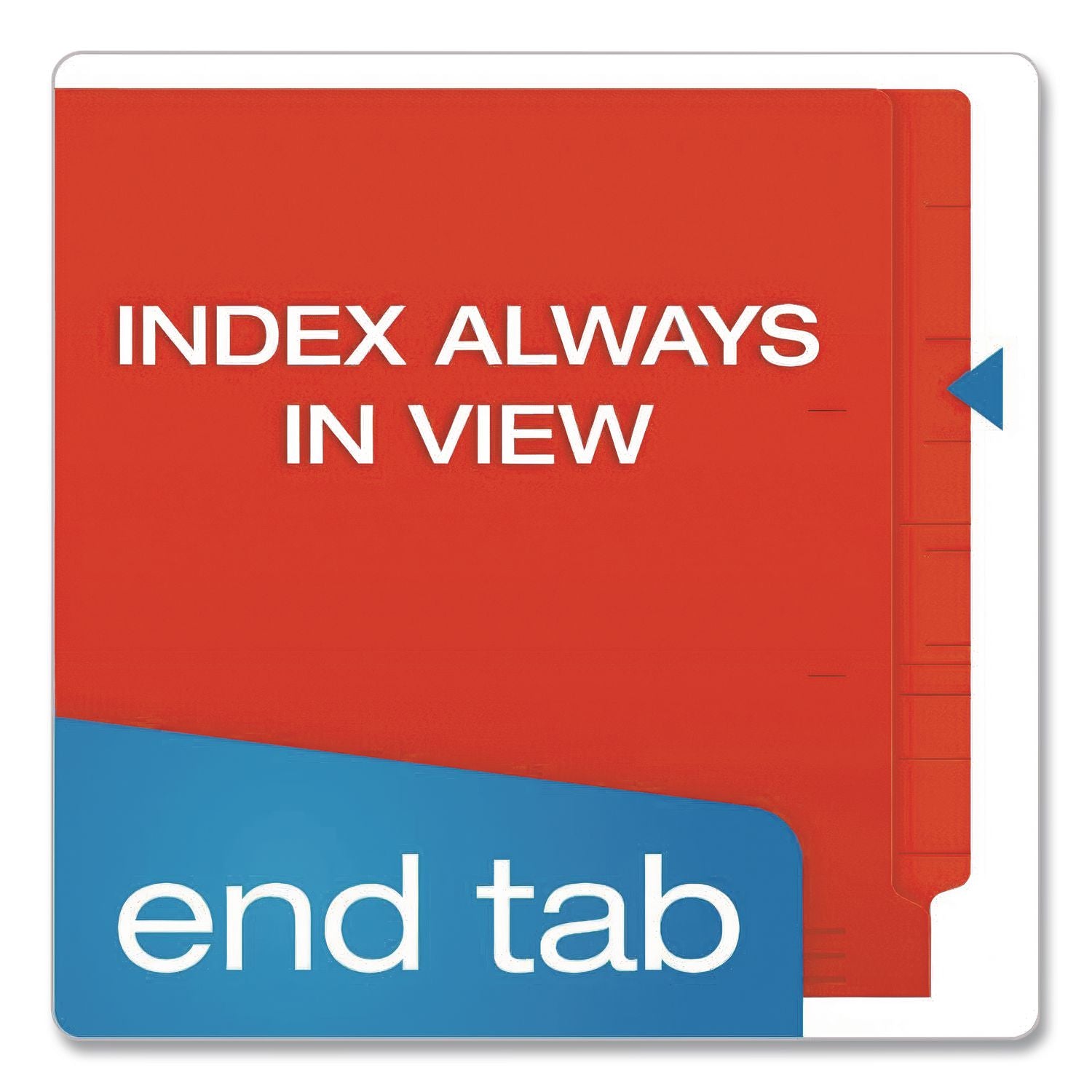 Colored End Tab Folders with Reinforced Double-Ply Straight Cut Tabs, Letter Size, 0.75" Expansion, Red, 100/Box
