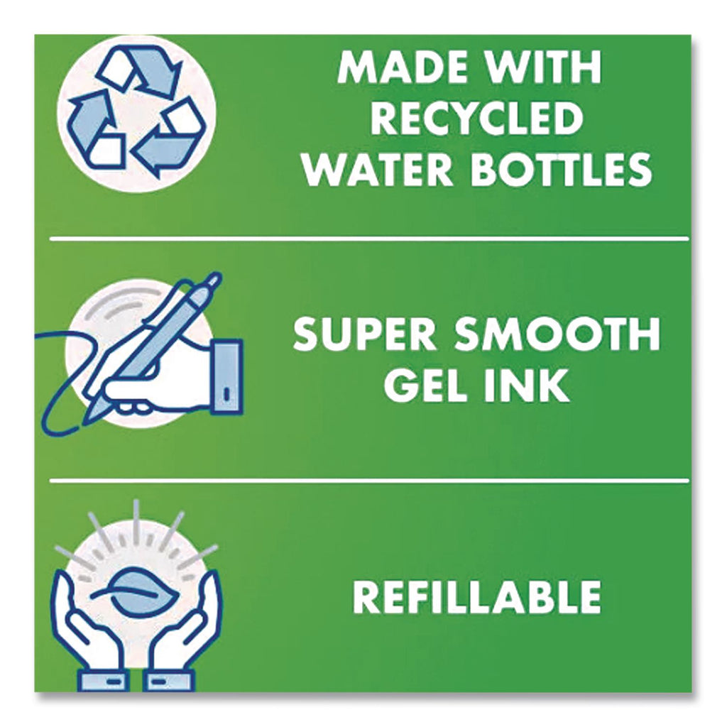 B2P Bottle-2-Pen Recycled Ballpoint Pen, Retractable, Fine 0.7 mm, Red Ink, Translucent Blue Barrel, Dozen