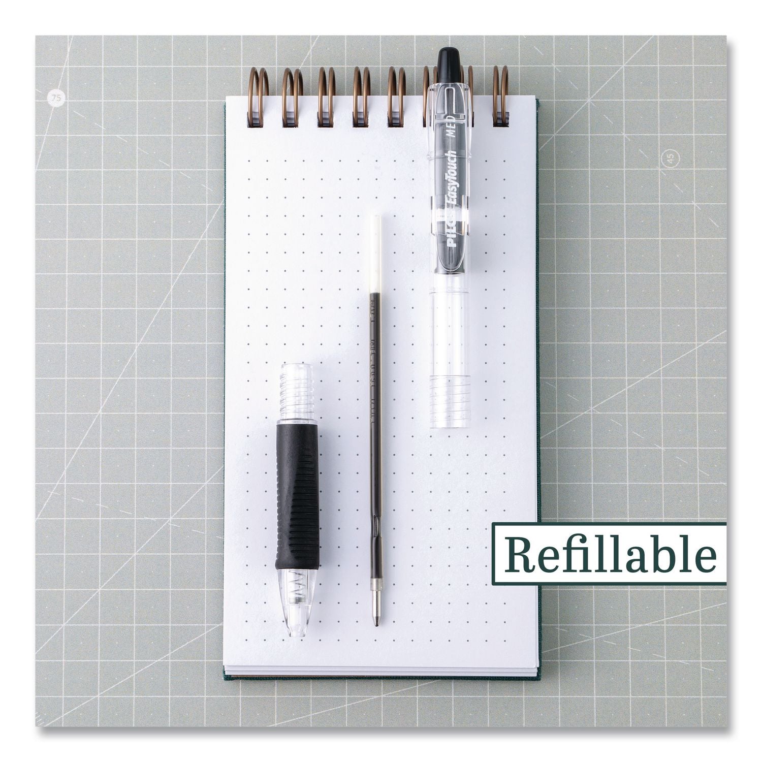 EasyTouch Ballpoint Pen, Retractable, Fine 0.7 mm, Black Ink, Clear Barrel, 36/Pack