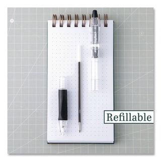 EasyTouch Ballpoint Pen, Retractable, Fine 0.7 mm, Black Ink, Clear Barrel, 36/Pack