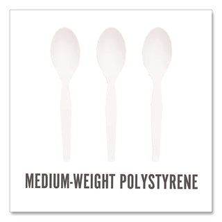 Eco-ID Mediumweight Compostable Cutlery, Teaspoon, White, 300/Pack