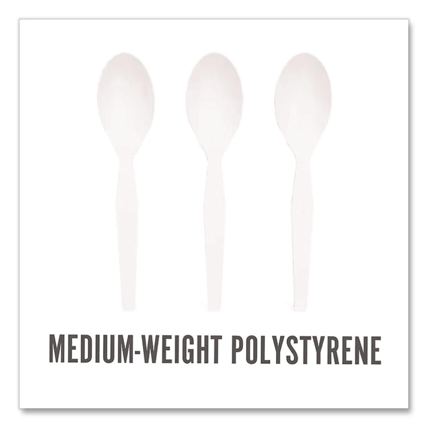 Eco-ID Mediumweight Compostable Cutlery, Teaspoon, White, 300/Pack