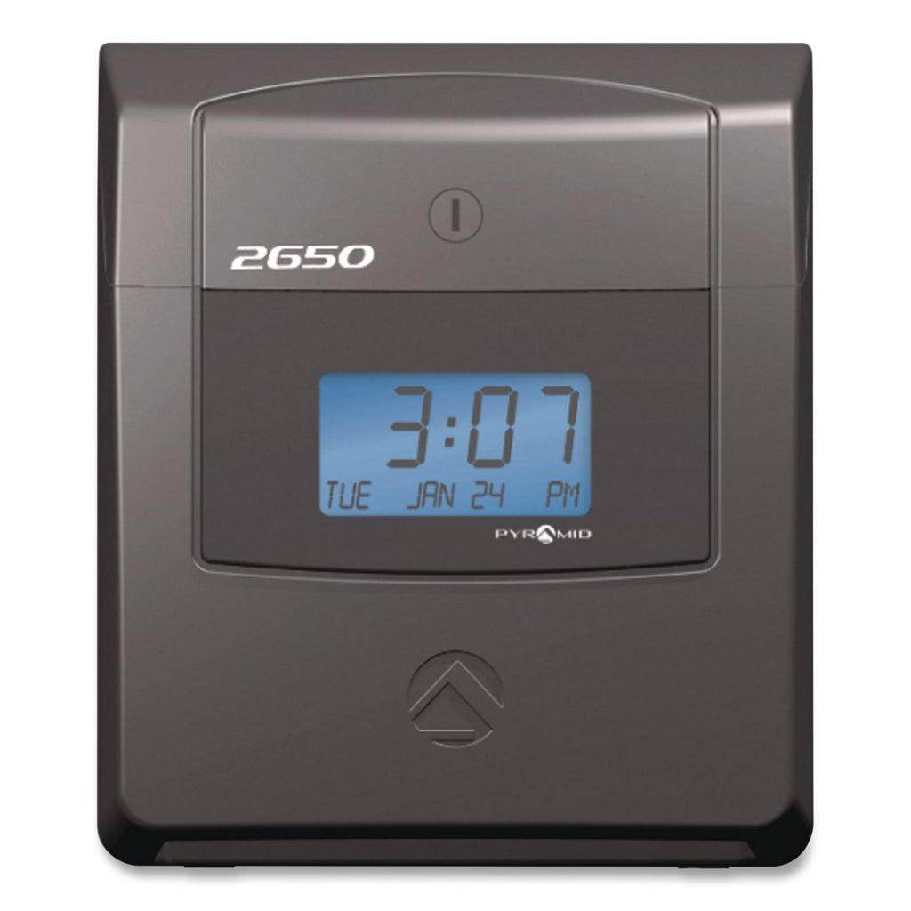 2650 Pro Auto Aligning Time Clock, LCD Display, Charcoal
