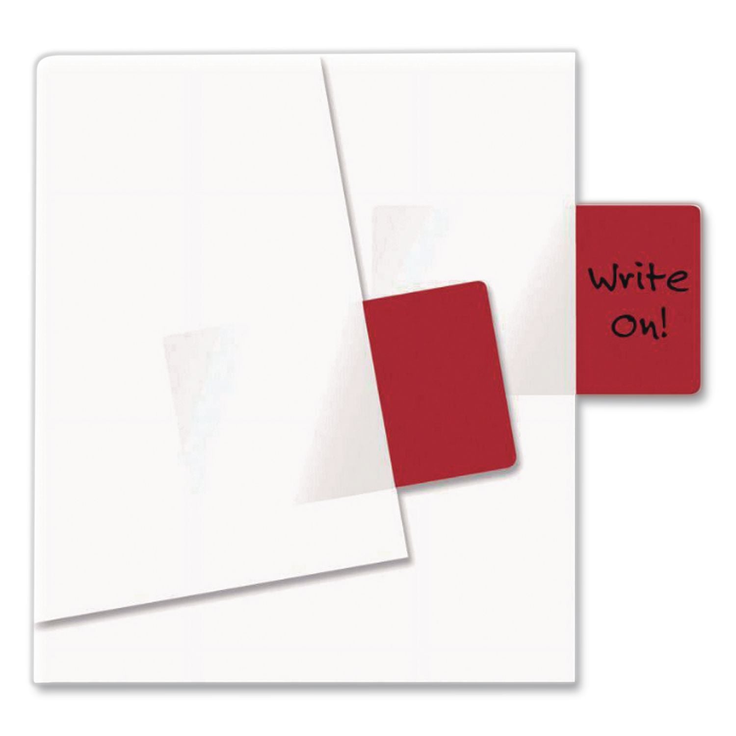 Easy-To-Read Self-Stick Index Tabs, 0.43" Wide, Red, 50/Pack
