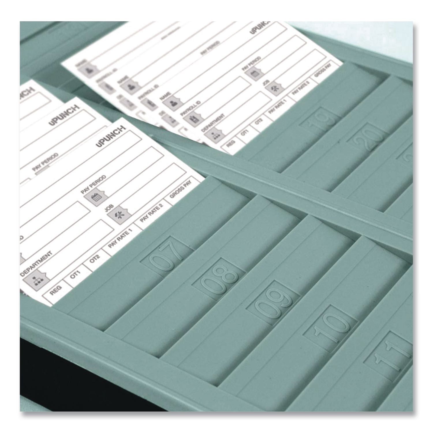 Time Card Rack, 24 Pockets, Gray