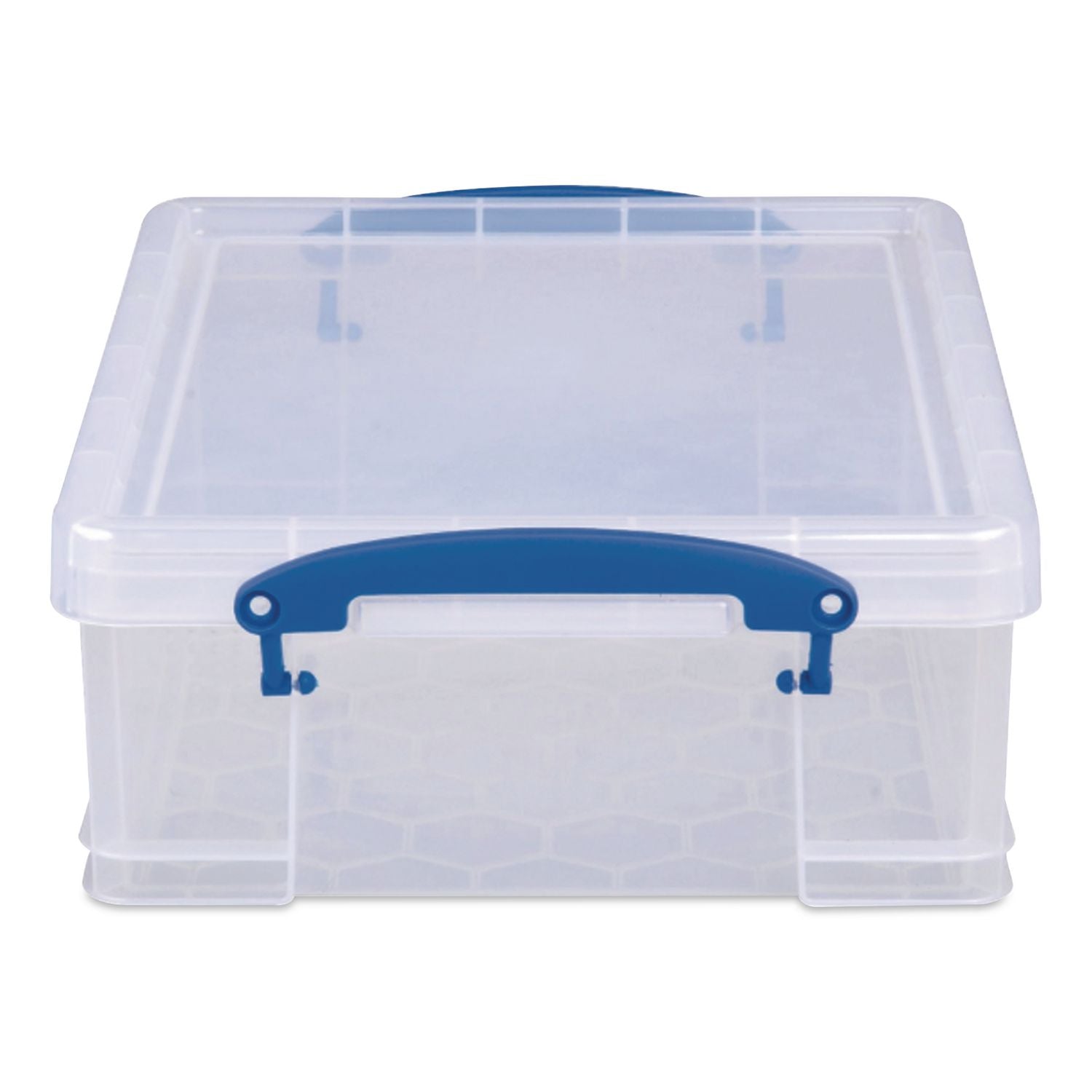 Snap-Lid Storage Bin, 2.14 gal, 11" x 14" x 5", Clear/Blue