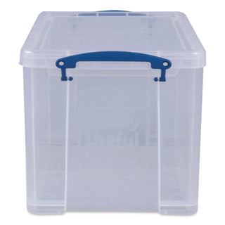 Snap-Lid CD/DVD Storage Bin, 1.72 gal, 7.13" x 17.25" x 6.25", Clear/Blue