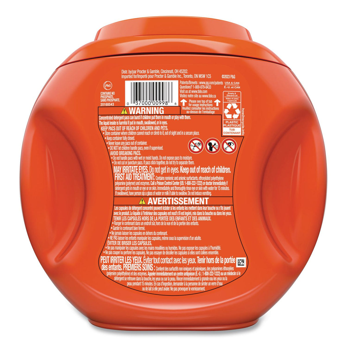 PODS Laundry Detergent, Clean Breeze, 36 oz Tub, 42 Pacs/Tub, 4 Tubs/Carton