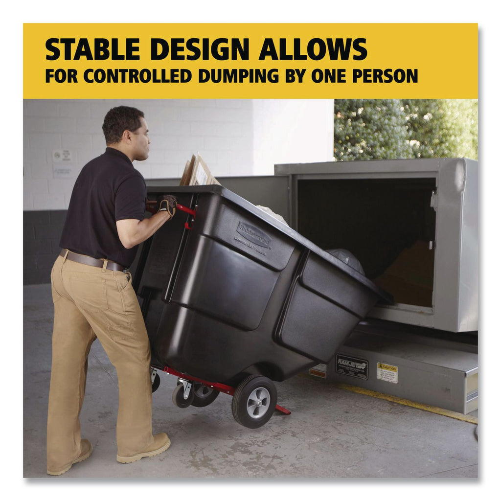 Rotomolded Tilt Truck, 202 gal, 850 lb Capacity, Plastic, Black