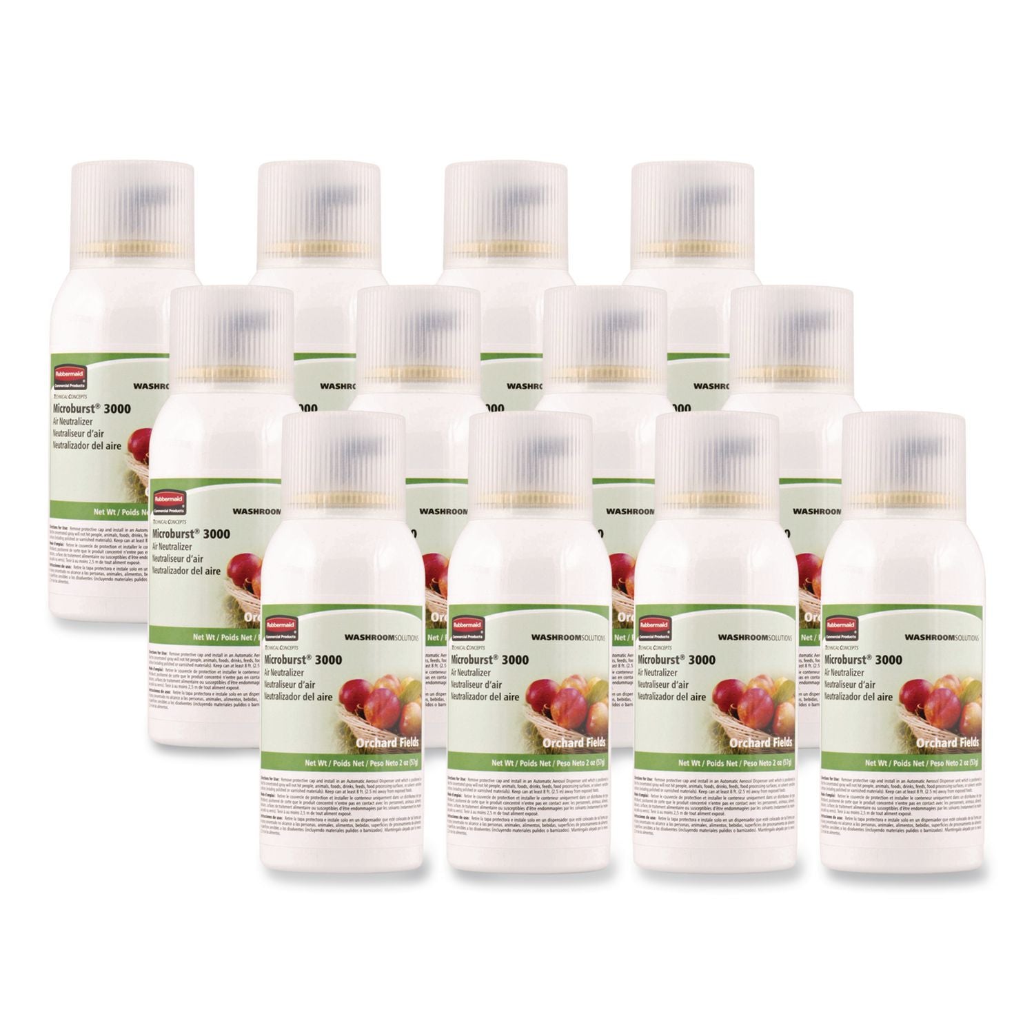 Microburst 3000 Refill, Orchard Fields, 2 oz Aerosol Spray, 12/Carton
