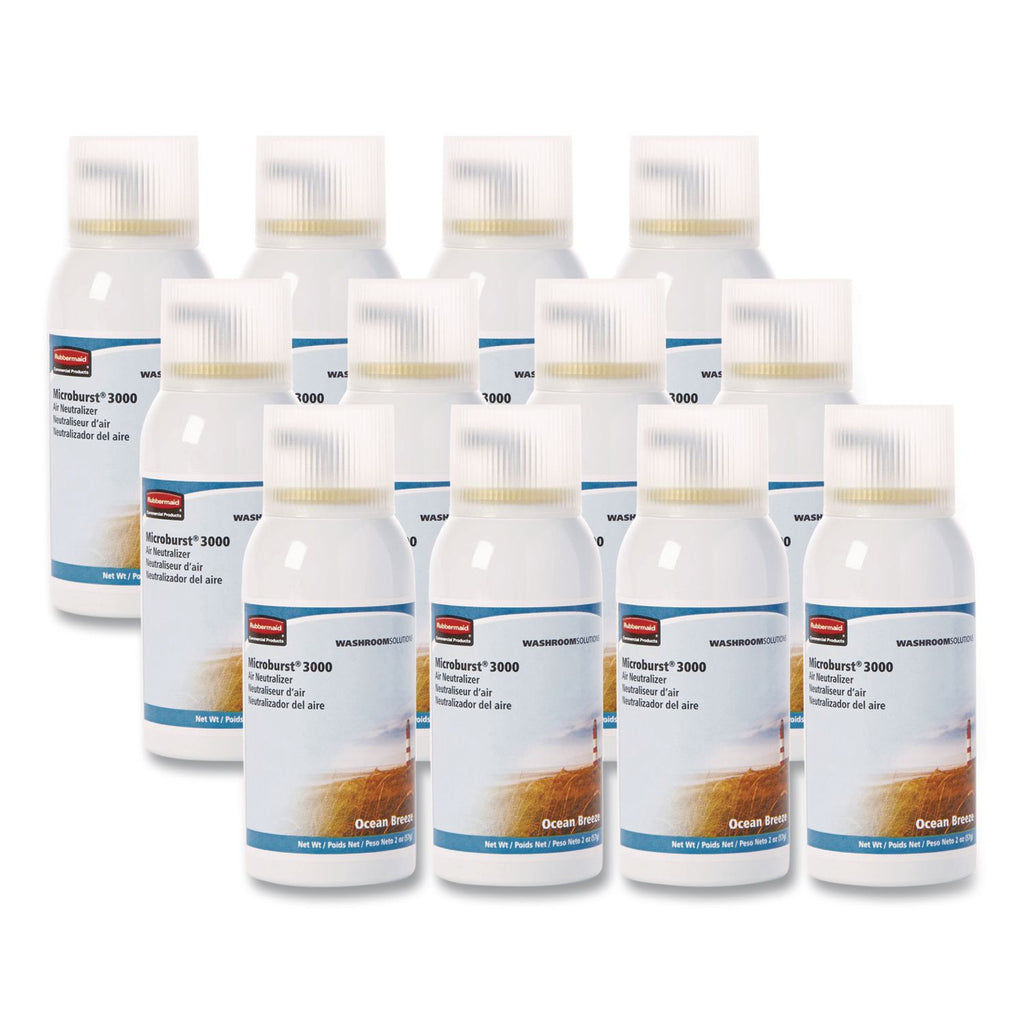 Microburst 3000 Refill, Ocean Breeze, 2 oz Aerosol Spray, 12/Carton
