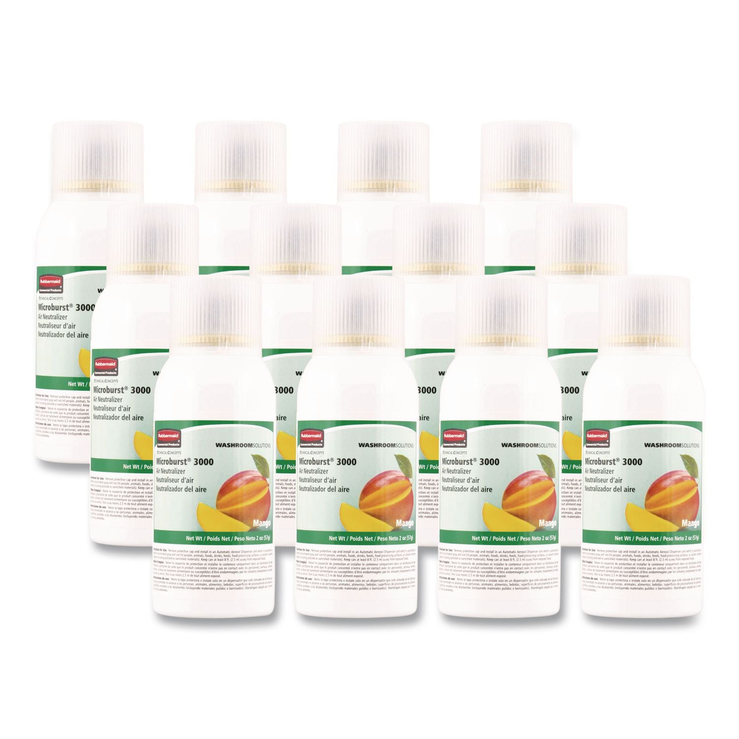 Microburst 3000 Refill, Mango, 2 oz Aerosol Spray, 12/Carton