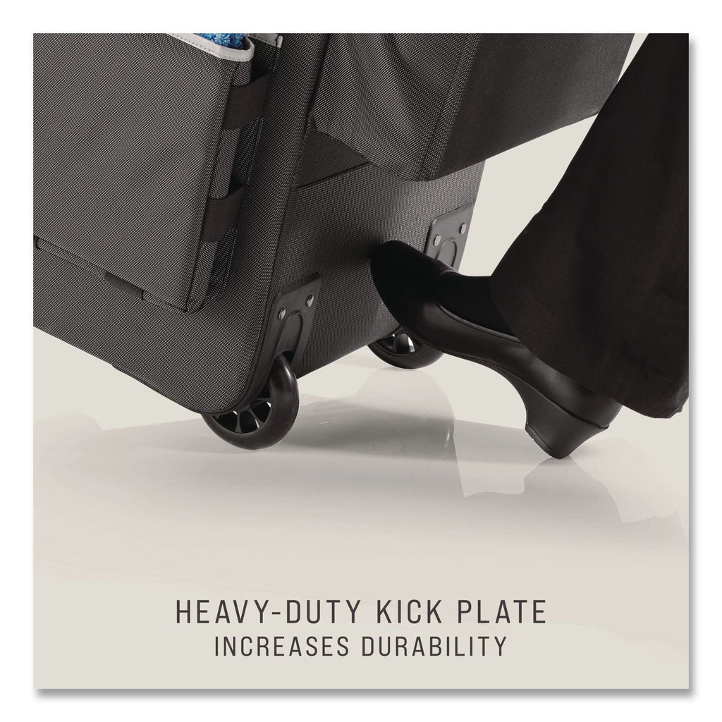Executive Quick Clean Janitorial Cart, Synthetic Fabric, 16 Compartments, 14.25" x 16.5" x 25", Dark Gray