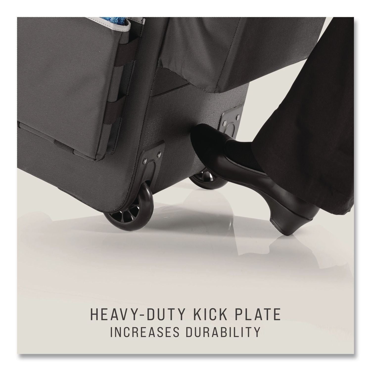 Executive Quick Clean Janitorial Cart, Synthetic Fabric, 16 Compartments, 14.25" x 16.5" x 25", Dark Gray